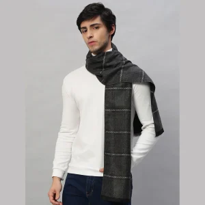 Cashmere Made Dark Grey Checked Muffler - Image 4