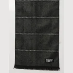 Cashmere Made Dark Grey Checked Muffler - Image 6