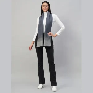 Cashmere Neck Wraps Blue & Grey Ombre Wool Muffler - Image 3