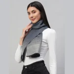 Cashmere Neck Wraps Blue & Grey Ombre Wool Muffler - Image 4