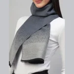 Cashmere Neck Wraps Blue & Grey Ombre Wool Muffler - Image 5