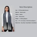 Cashmere Neck Wraps Blue & Grey Ombre Wool Muffler - Image 7