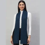 Cashmere Teal Blue Scarf Winter Knitted Neck Wraps