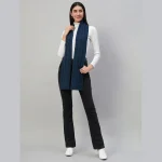 Cashmere Teal Blue Scarf Winter Knitted Neck Wraps - Image 4