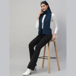 Cashmere Teal Blue Scarf Winter Knitted Neck Wraps - Image 2