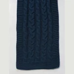 Cashmere Teal Blue Scarf Winter Knitted Neck Wraps - Image 6