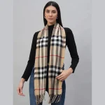 Fashion Plaid Check Scarf Women Warm Beige Scarves
