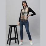 Fashion Plaid Check Scarf Women Warm Beige Scarves - Image 2