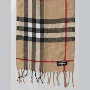 Fashion Plaid Check Scarf Women Warm Beige Scarves - Image 6