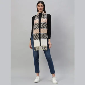 Fashion Women Warm Brown Diamond Scarf - Image 3
