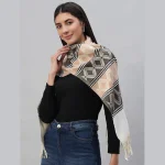 Fashion Women Warm Brown Diamond Scarf - Image 4