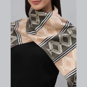 Fashion Women Warm Brown Diamond Scarf - Image 5