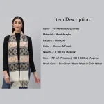 Fashion Women Warm Brown Diamond Scarf - Image 7