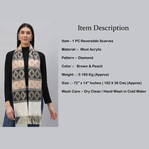Fashion Women Warm Brown Diamond Scarf - Image 7