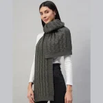 Handmade and Warm Oversize Scarf Grey Knitted - Image 4
