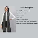 Handmade and Warm Oversize Scarf Grey Knitted - Image 7