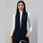 Handmade Blue Knitted Soft Wool Cashmere Scarf