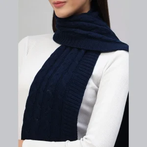Handmade Blue Knitted Soft Wool Cashmere Scarf - Image 5