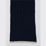 Handmade Blue Knitted Soft Wool Cashmere Scarf - Image 6