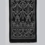 Luxury Black Floral Scarf, Woman's Neck Wraps - Image 6