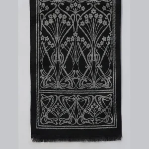 Luxury Black Floral Scarf, Woman's Neck Wraps - Image 6