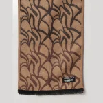 Luxury Brown Abstract Winter Wool Scarf - Image 6