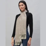 Luxury Brown Geometric Wrap Scarves - Image 3