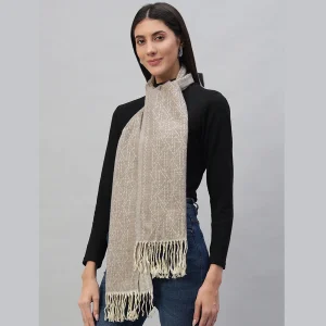 Luxury Brown Geometric Wrap Scarves - Image 3
