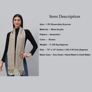 Luxury Brown Geometric Wrap Scarves - Image 7