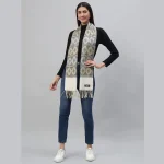Luxury Gray Diamond Cashmere Scarf - Image 4