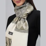 Luxury Gray Diamond Cashmere Scarf - Image 5