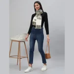 Luxury Gray Diamond Cashmere Scarf - Image 2