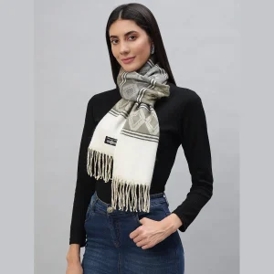 Luxury Gray Diamond Cashmere Scarf - Image 3