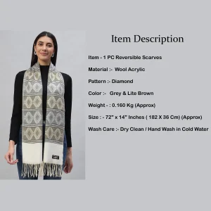 Luxury Gray Diamond Cashmere Scarf - Image 7