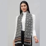 Luxury Grey Fair Isle Wool Scarves / Scarf