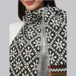 Luxury Grey Fair Isle Wool Scarves / Scarf - Image 5