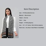 Luxury Grey Fair Isle Wool Scarves / Scarf - Image 7