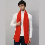 Men's Knitted Orange Soft Wool Scarf