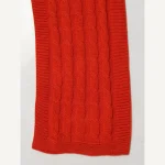 Men's Knitted Orange Soft Wool Scarf - Image 6