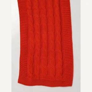 Men's Knitted Orange Soft Wool Scarf - Image 6