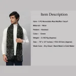 Men's Reversible Green Abstract Scarf / Muffler - Image 7