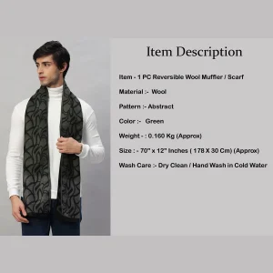 Men's Reversible Green Abstract Scarf / Muffler - Image 7