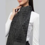 Neck Wrap Black Geometric Scarf For Women's - Image 4