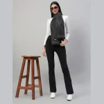 Neck Wrap Black Geometric Scarf For Women's - Image 2