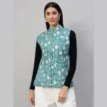Reversible Green Cotton Quilted Floral Jacket - Image 5