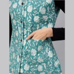 Reversible Green Cotton Quilted Floral Jacket - Image 6