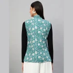 Reversible Green Cotton Quilted Floral Jacket - Image 8