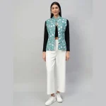 Reversible Green Cotton Quilted Floral Jacket - Image 9