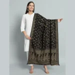 Stylish Black Paisley Wool Shawl 80"x40" - Image 2