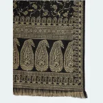 Stylish Black Paisley Wool Shawl 80"x40" - Image 6